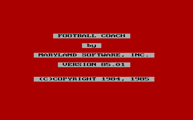 Title screen of FBCOACH