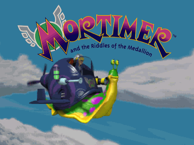 Title screen of Mortimer and the Riddles of the Medallion