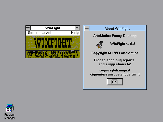 Title screen of WinFight