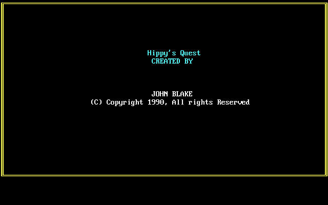 Title screen of Hippy's Quest I: PEACE MAN