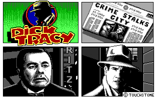 Title screen of Dick Tracy: The Crime-Solving Adventure