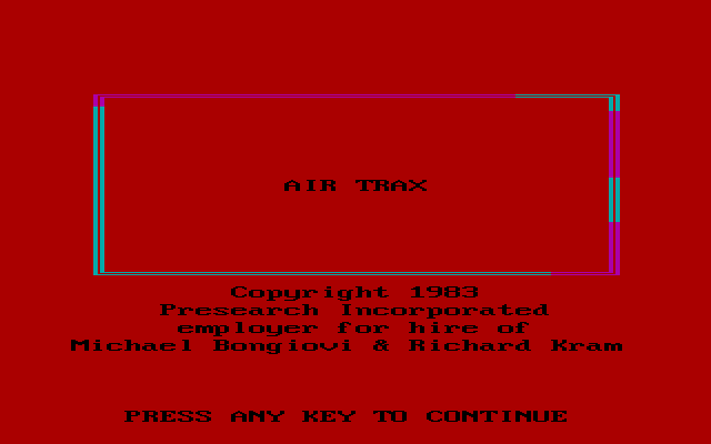 Title screen of Air Trax