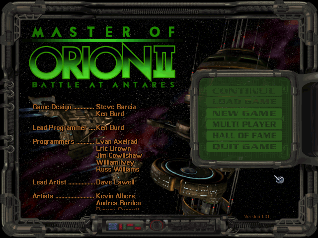 Title screen of Master of Orion II: Battle at Antares