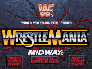 Title screen of WWF WrestleMania: The Arcade Game