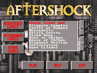 Title screen of Aftershock for Quake