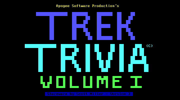 Title screen of Trek Trivia