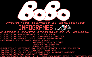 Title screen of Stir Crazy featuring BoBo
