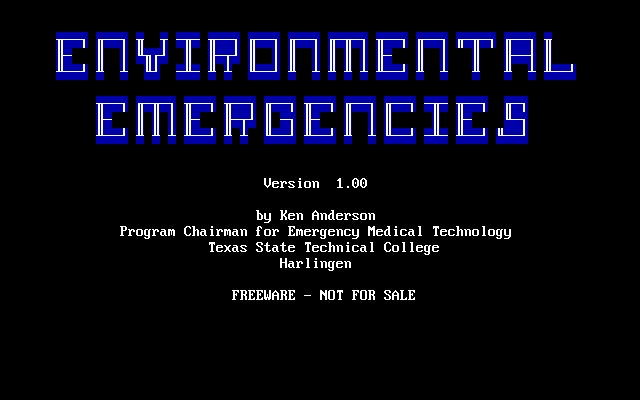 Title screen of Environmental Emergencies