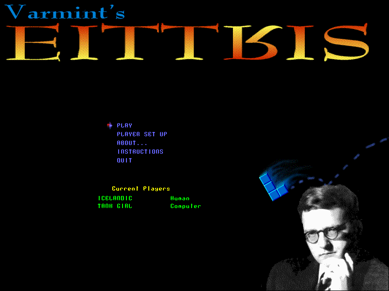 Title screen of Varmint's Eittris