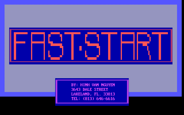 Title screen of Fast-Start