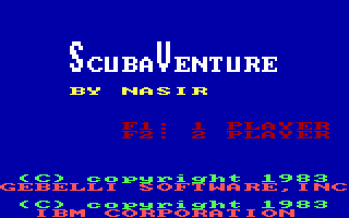 Title screen of ScubaVenture