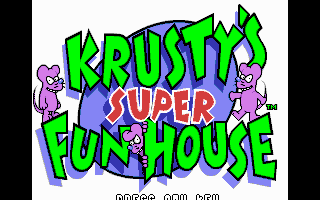 Title screen of Krusty's Fun House