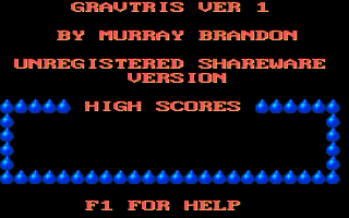 Title screen of Gravtris