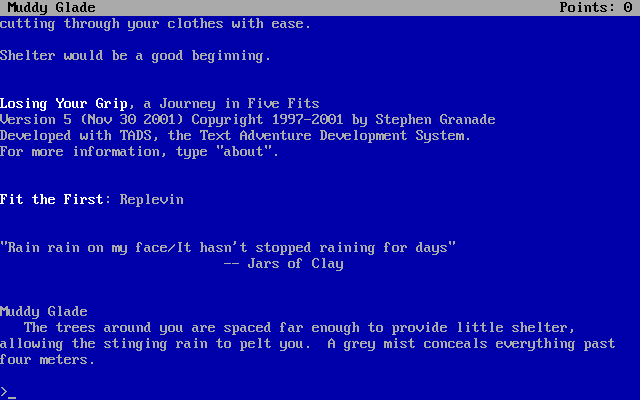 Title screen of Losing Your Grip