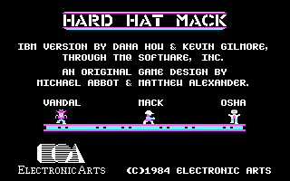 Title screen of Hard Hat Mack