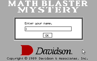 Title screen of Math Blaster Mystery