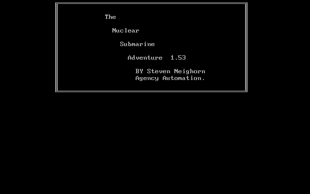 Title screen of Nuclear Sub Adventure