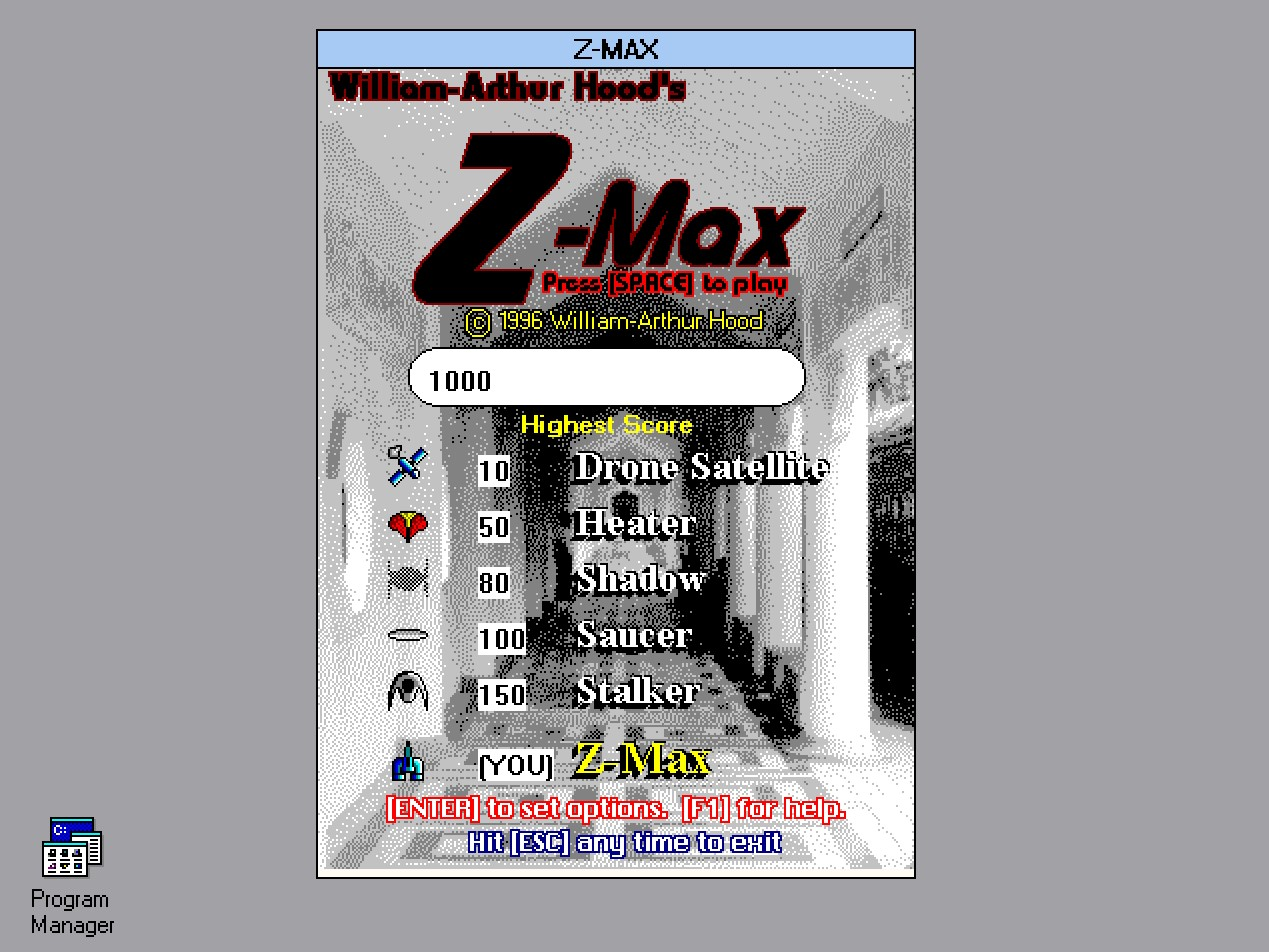 Title screen of Z-Max