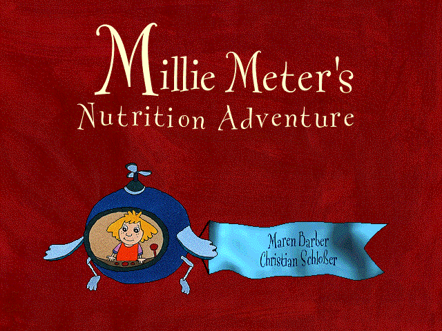 Title screen of Millie Meter's Nutrition Adventure