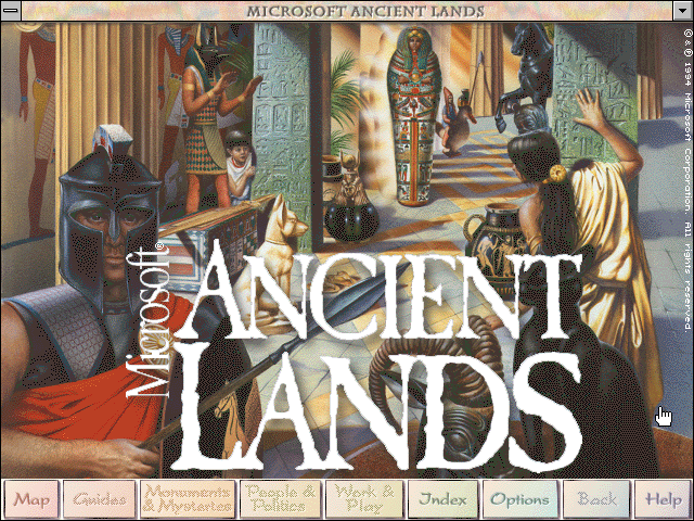 Title screen of Microsoft Ancient Lands