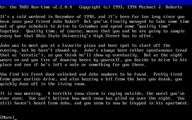 Title screen of John's Fire Witch