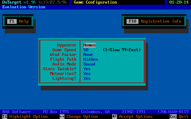 Title screen of OnTarget