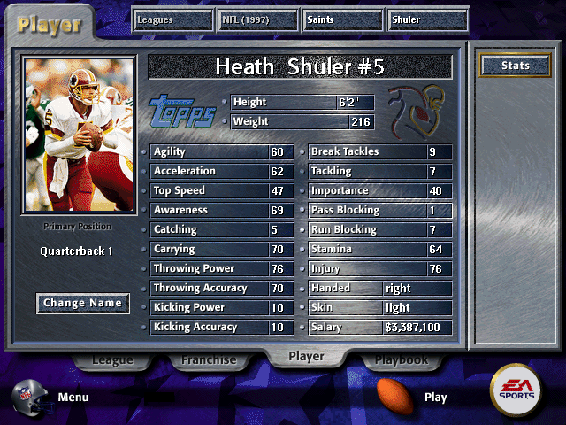 Gameplay of Madden NFL 98