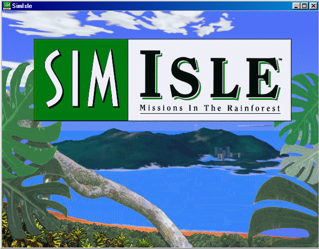 Title screen of SimIsle: Missions in the Rainforest