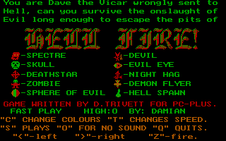 Title screen of Hell Fire
