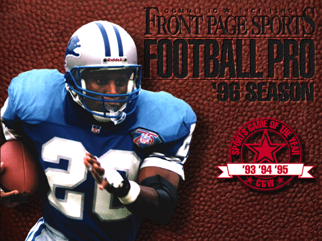 Title screen of Front Page Sports: Football Pro '96 Season