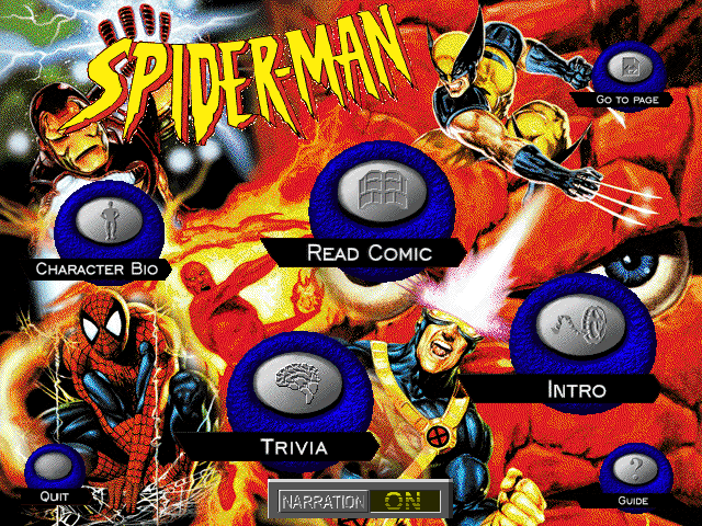 Title screen of Spider-Man: Interactive CD-ROM Comic Book!