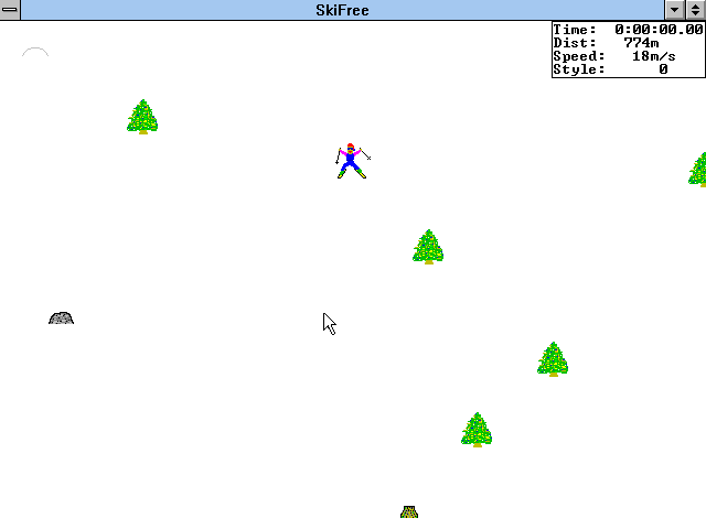 Gameplay of SkiFree
