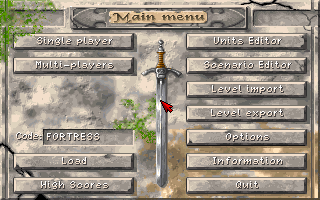 Title screen of Crusade (1995)