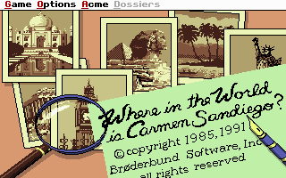 Title screen of Where in the World is Carmen Sandiego? Enhanced