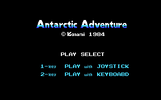 Title screen of Antarctic Adventure