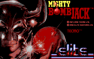 Title screen of Mighty Bombjack
