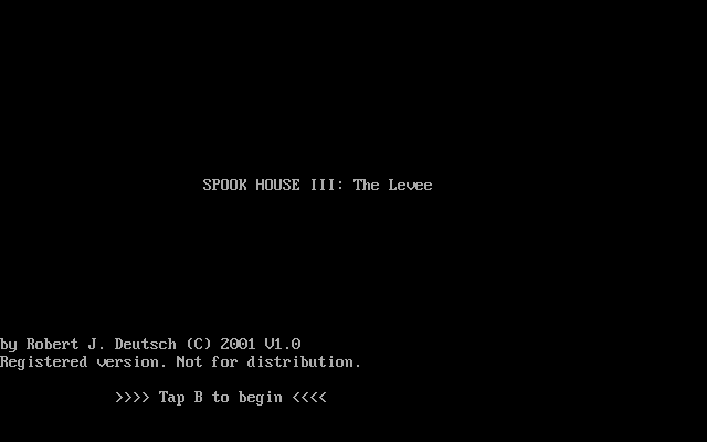 Title screen of Spook House III: The Levee