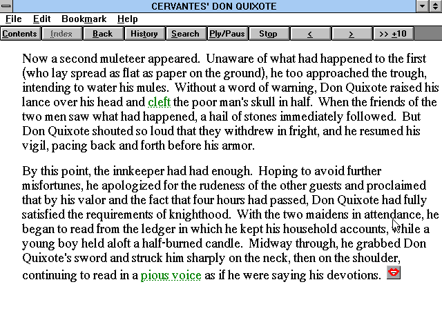 Gameplay of Don Quixote: A Multimedia Storybook