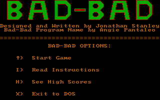 Title screen of Bad-Bad