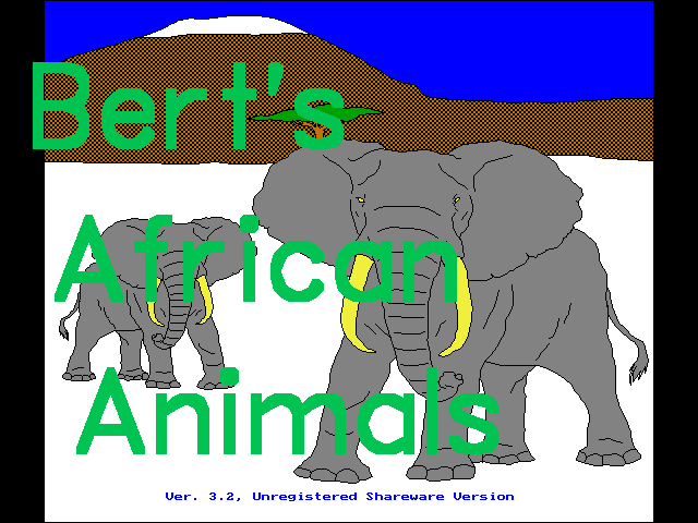 Title screen of Bert's African Animals