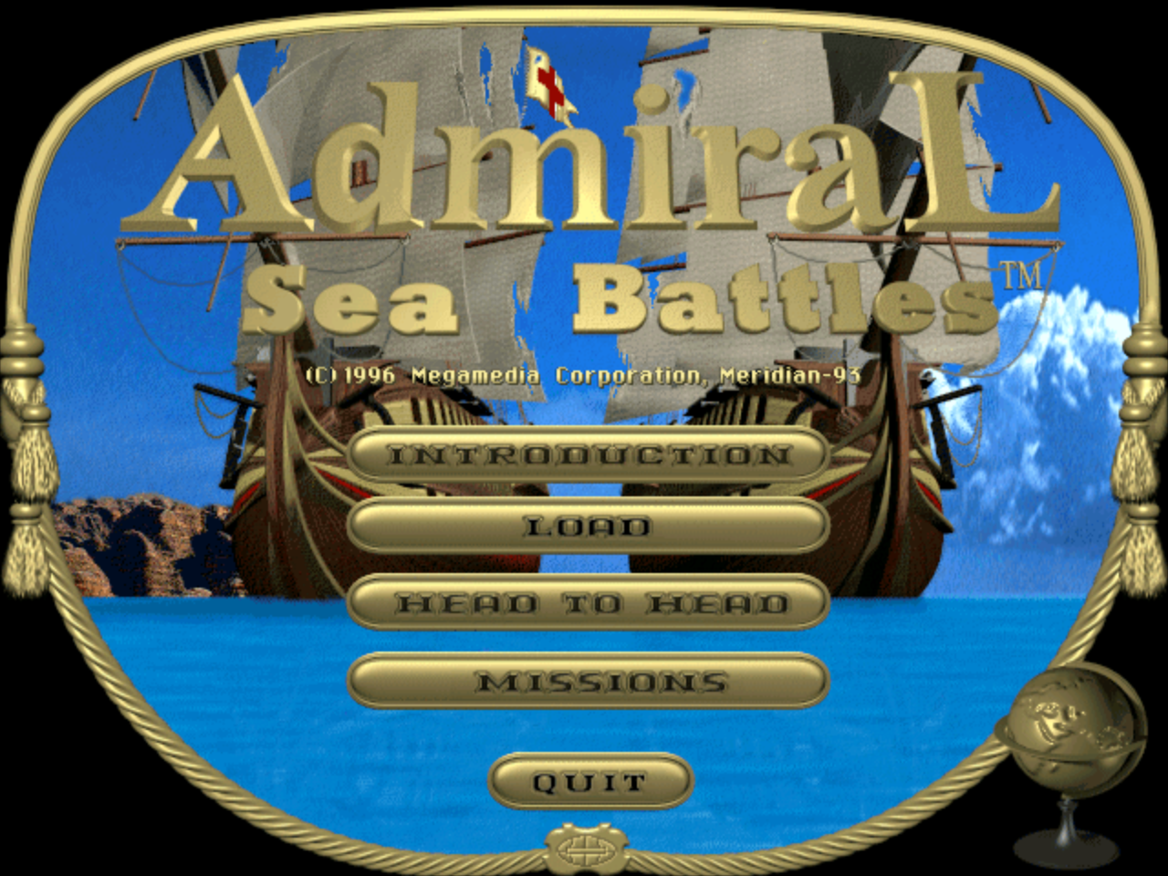 Title screen of Admiral: Sea Battles