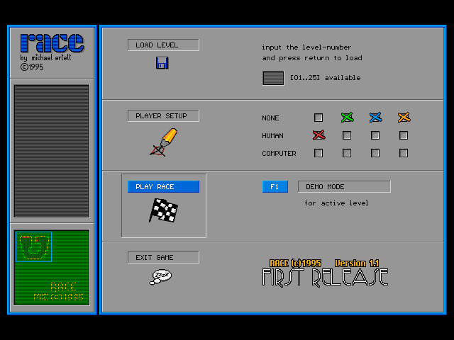 Title screen of Race