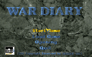 Title screen of War Diary