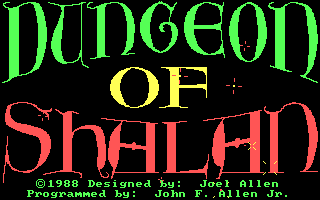 Title screen of Dungeon of Shalan