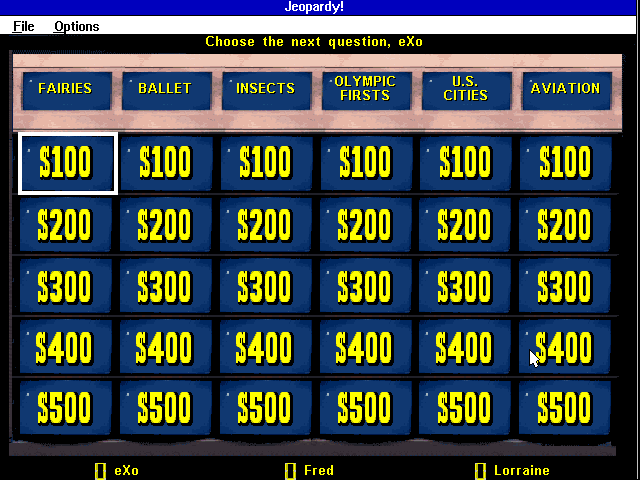Gameplay of Jeopardy! Deluxe Edition