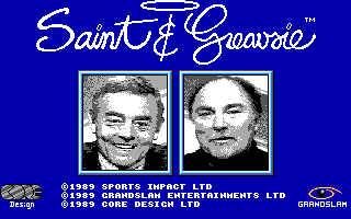 Title screen of Saint and Greavsie