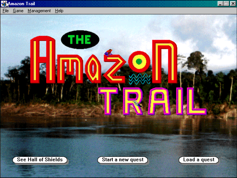 Title screen of The Amazon Trail