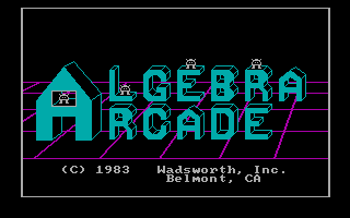 Title screen of Algebra Arcade