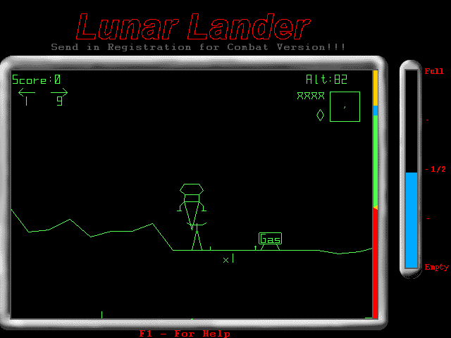 Gameplay of Lunar Lander