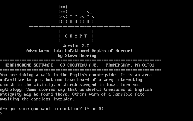 Title screen of Crypt